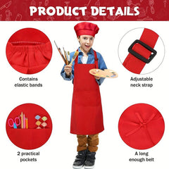 Kids Apron Set Sleeves & Hat Painting Apron Gift For Children