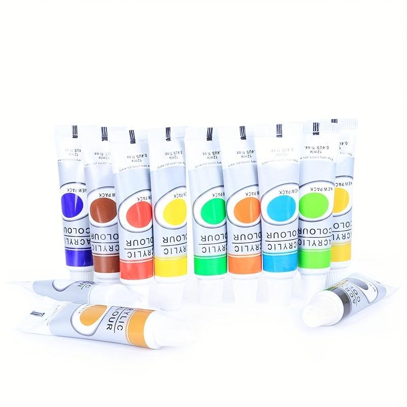 12 Vibrant Acrylic Paint Colors Set for Artistic Expression