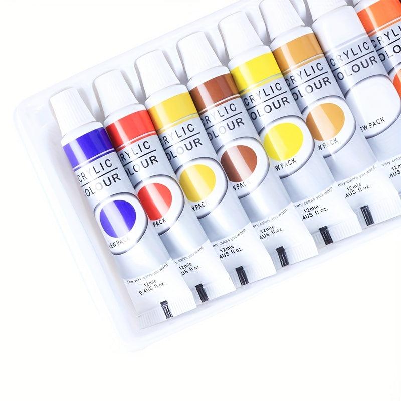 12 Vibrant Acrylic Paint Colors Set for Artistic Expression