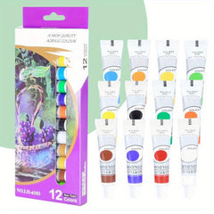 12 Vibrant Acrylic Paint Colors Set for Artistic Expression