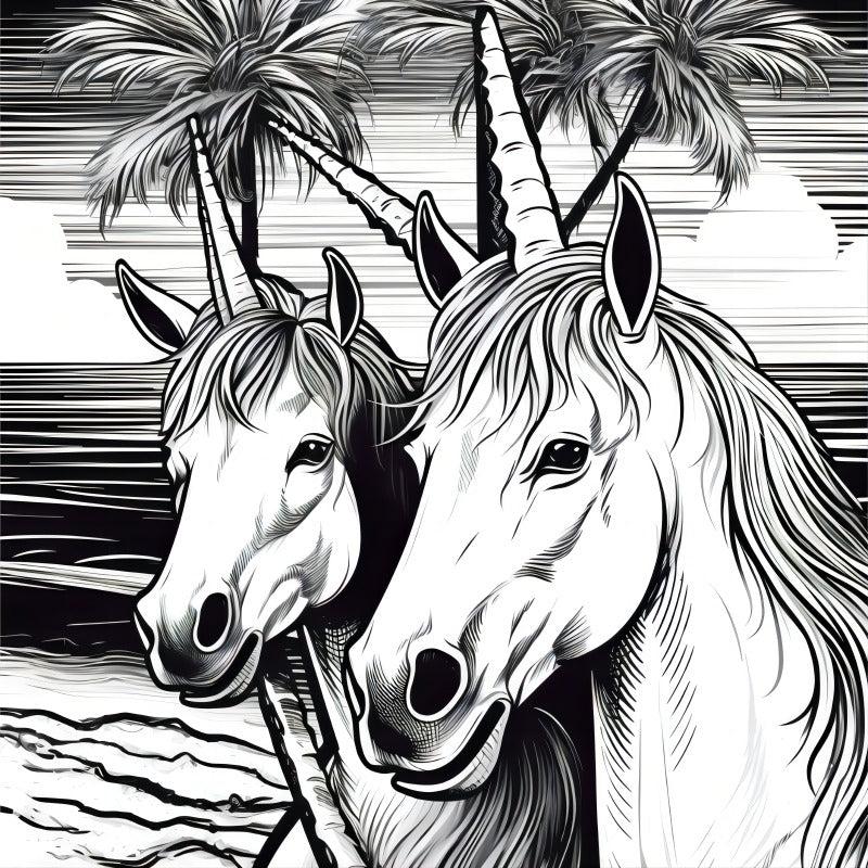 Unicorn Adult Coloring Book A4 Thick Paper 30 Pages
