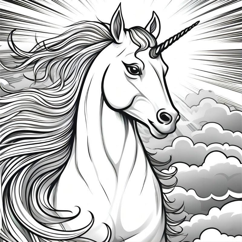 Unicorn Adult Coloring Book A4 Thick Paper 30 Pages