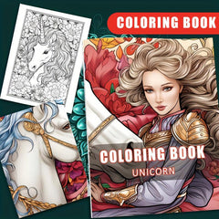 Unicorn Adult Coloring Book A4 Thick Paper 30 Pages