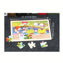 Animal Cartoon Plane Puzzle Kids Wooden Toy