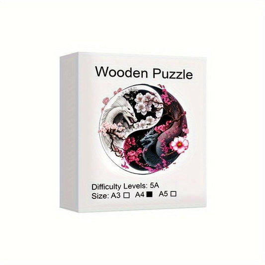 Dragon Yin Yang Wooden Puzzle Educational Toy - Adult Men and Women