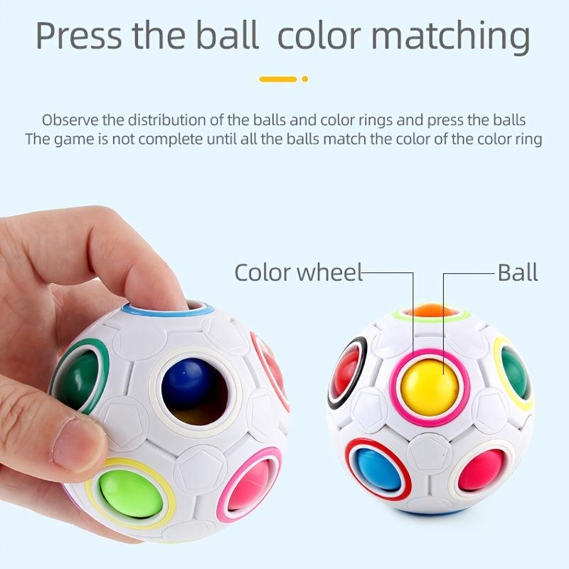Rainbow Puzzle Ball Fidget Toy Stress Relief Mixed Magic Ball Toy