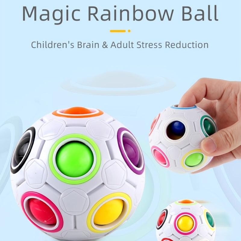 Rainbow Puzzle Ball Fidget Toy Stress Relief Mixed Magic Ball Toy