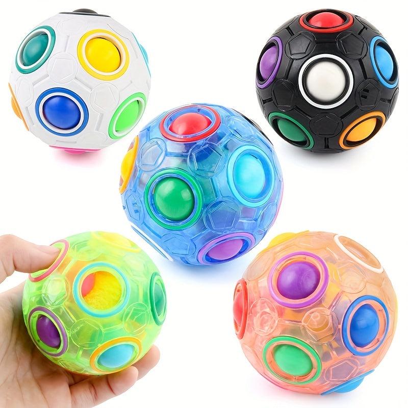 Rainbow Puzzle Ball Fidget Toy Stress Relief Mixed Magic Ball Toy