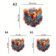 Parrot Tropical Forest Wooden Puzzle Irregular Shape Christmas Gift