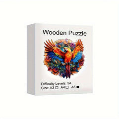 Parrot Tropical Forest Wooden Puzzle Irregular Shape Christmas Gift