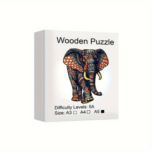 Wooden Jigsaw Puzzle Elephant Alien Creative Handwork