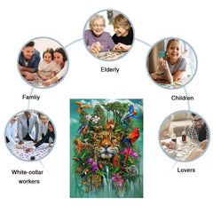 Animal World Wooden Puzzle Unique Irregular Animal Shaped Jigsaw Puzzles
