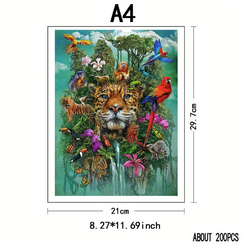 Animal World Wooden Puzzle Unique Irregular Animal Shaped Jigsaw Puzzles
