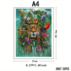 Animal World Wooden Puzzle Unique Irregular Animal Shaped Jigsaw Puzzles