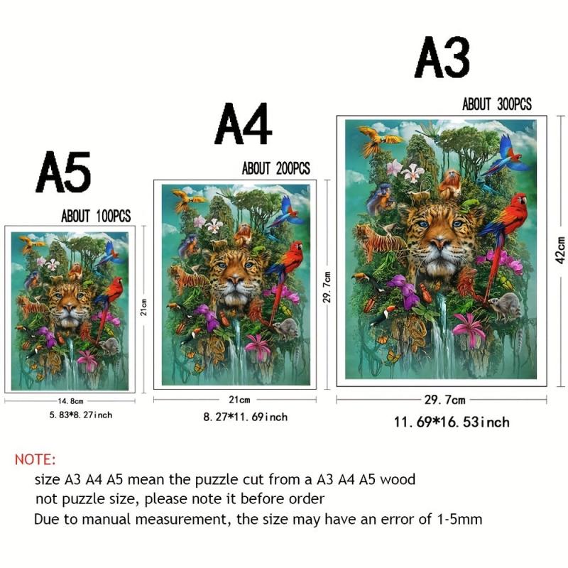 Animal World Wooden Puzzle Unique Irregular Animal Shaped Jigsaw Puzzles