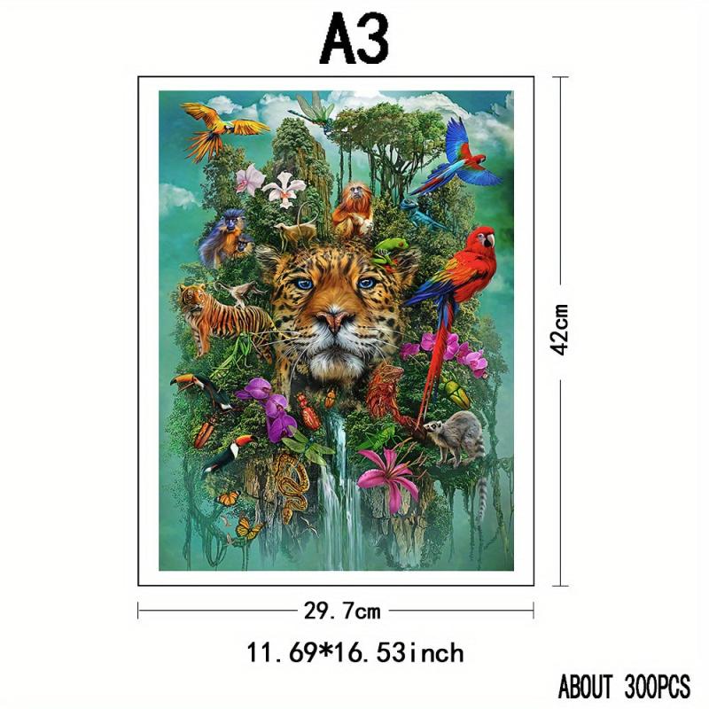 Animal World Wooden Puzzle Unique Irregular Animal Shaped Jigsaw Puzzles