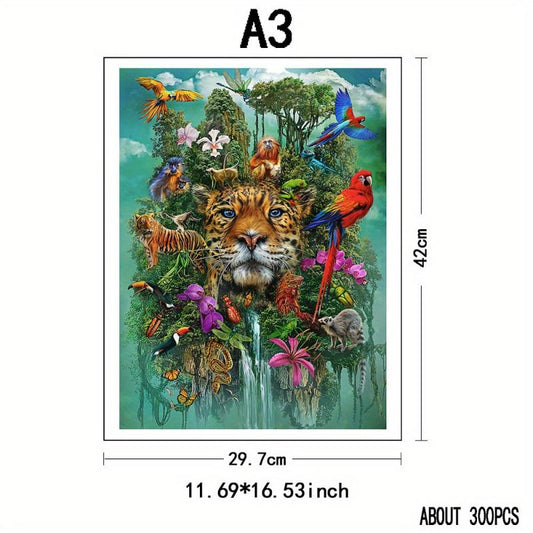 Animal World Wooden Puzzle Unique Irregular Animal Shaped Jigsaw Puzzles