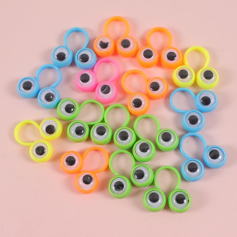 10pcs Eye Finger Puppets Rings Wiggle Eyes Toys Birthday Party Halloween Gift