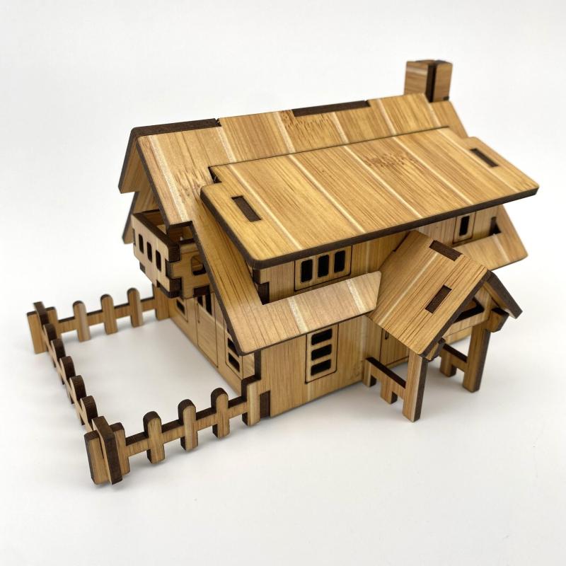 Western Hut Wooden 3D Puzzle DIY Assembly Model Kit