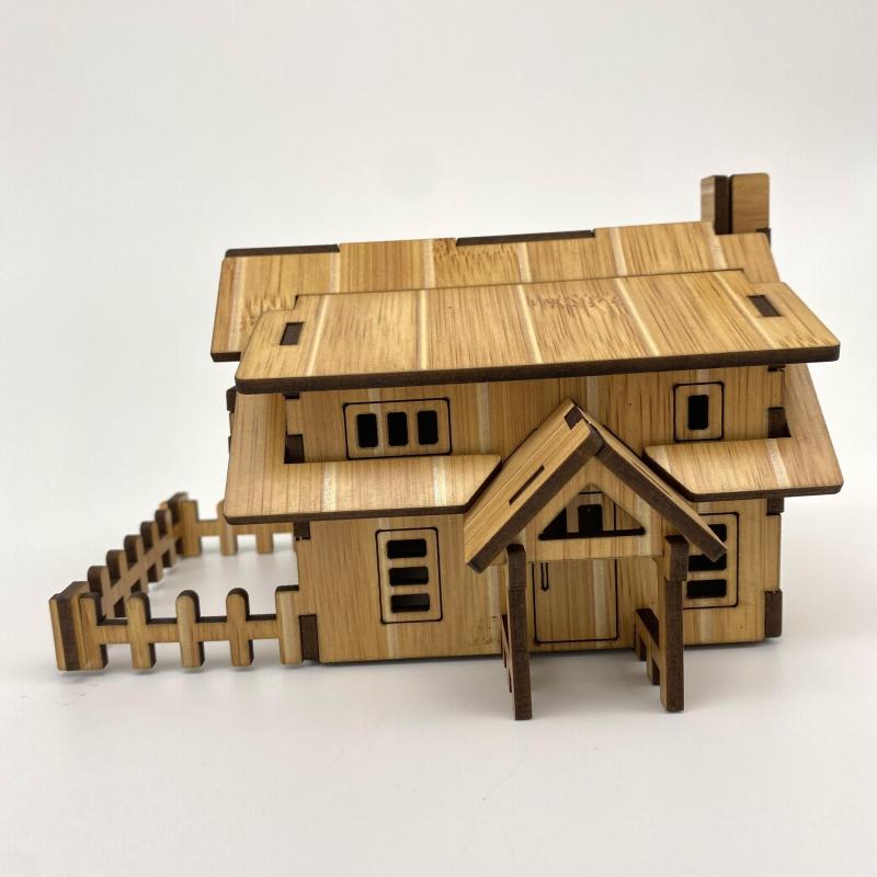 Western Hut Wooden 3D Puzzle DIY Assembly Model Kit