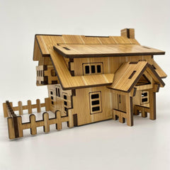 Western Hut Wooden 3D Puzzle DIY Assembly Model Kit
