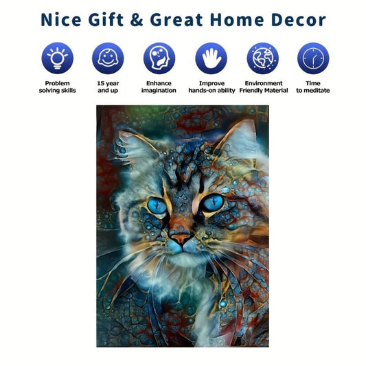 Wooden Cat Puzzle for Adults and Children