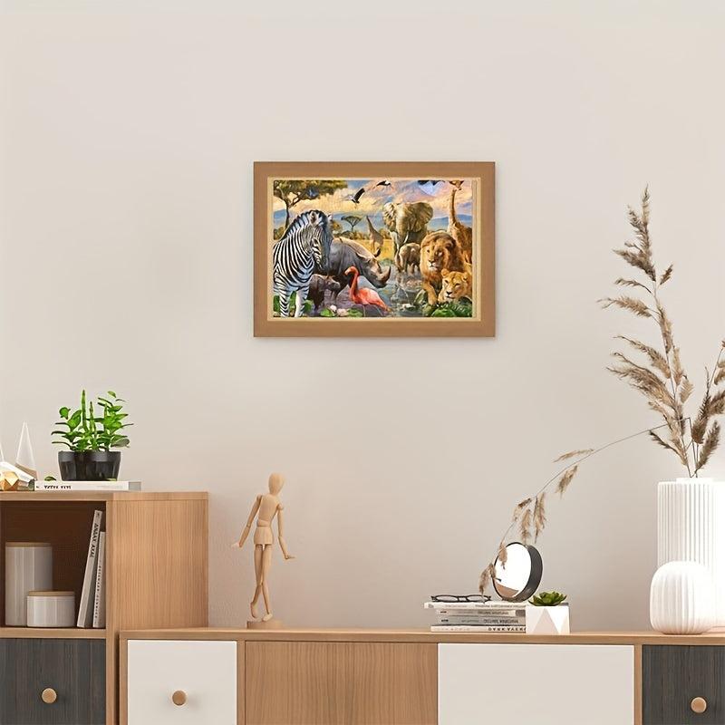 300 Piece African Animals Wooden Jigsaw Puzzle Game for Adults and Children