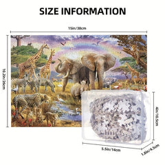 300 Piece African Animals Wooden Jigsaw Puzzle Game for Adults and Children