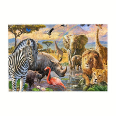 300 Piece African Animals Wooden Jigsaw Puzzle Game for Adults and Children