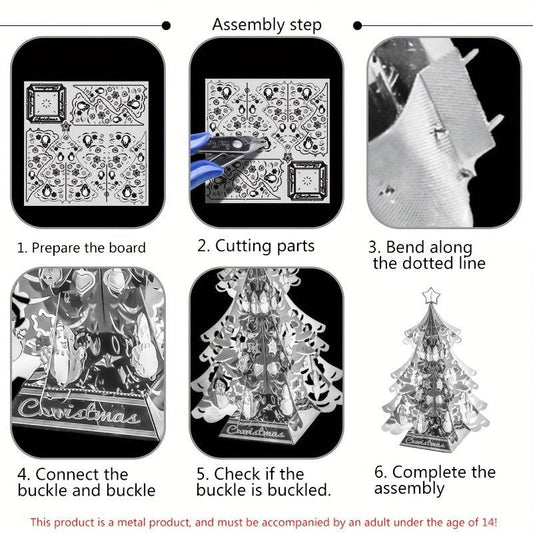 3D Christmas Tree Metal Jigsaw Puzzle Model
