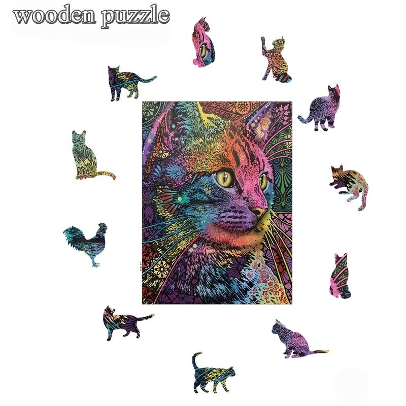 Animal Shaped Wooden Jigsaw Puzzles, Unique Gift for Adults & Teens