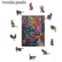 Animal Shaped Wooden Jigsaw Puzzles, Unique Gift for Adults & Teens