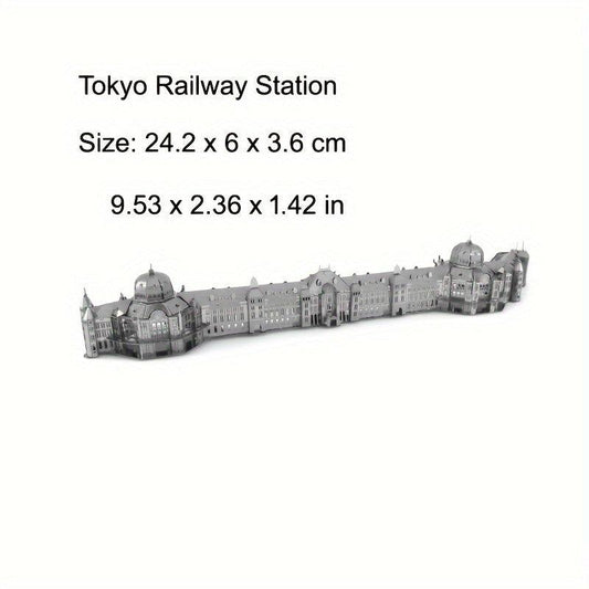 3D Metal Jigsaw Puzzle Model DIY Tokyo Train Station Building