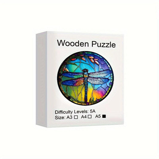 Dragonfly Wooden Jigsaw Puzzle Creative Landscaping Gift Bar Decor