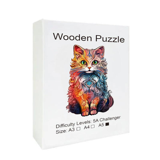 Persian Cat Wooden Puzzle Advanced Players Creative Shapes Birthday Gift
