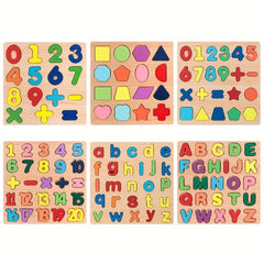 Wooden Alphabet Number Matching Board Educational Toy