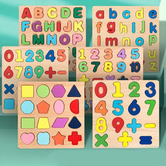 Wooden Alphabet Number Matching Board Educational Toy