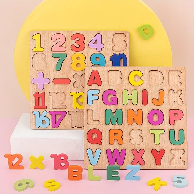 Wooden Alphabet Number Matching Board Educational Toy