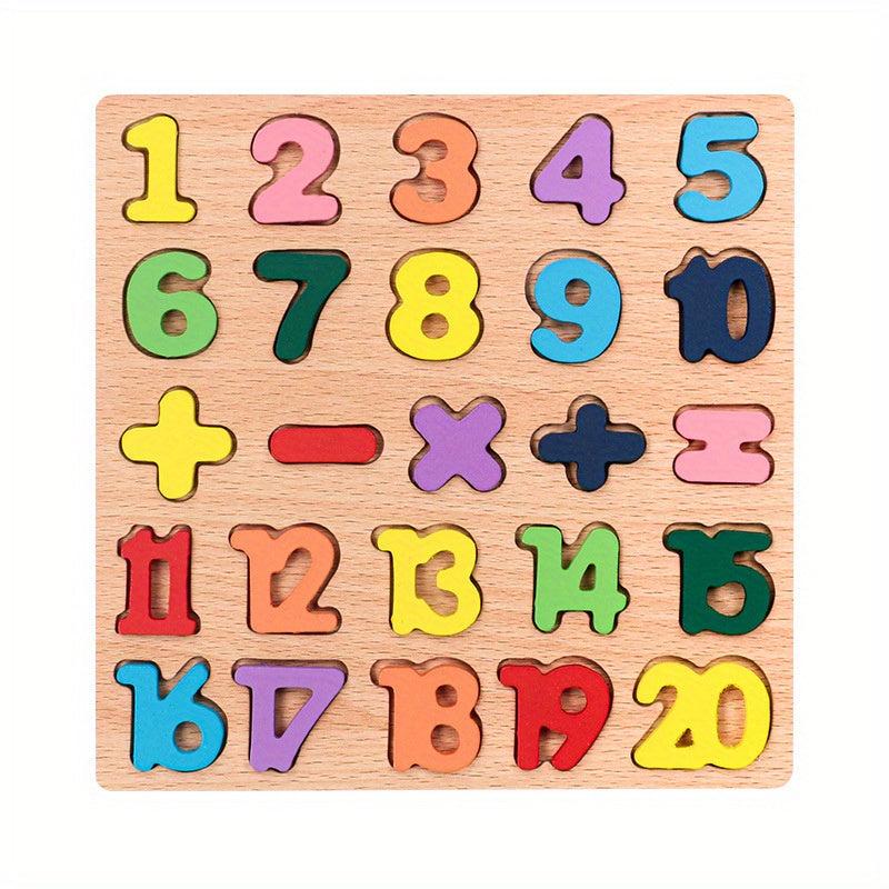 Wooden Alphabet Number Matching Board Educational Toy