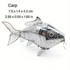 3D Metal Puzzle Model DIY Assembly Animal Series Carp Gift Ornaments