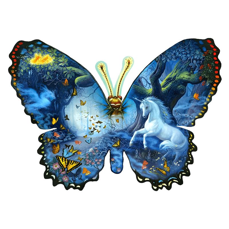 Butterfly & Unicorn Round Jigsaw Puzzle Ultra-difficult High Difficulty Toy Gift
