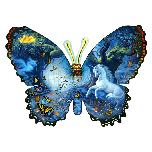 Butterfly & Unicorn Round Jigsaw Puzzle Ultra-difficult High Difficulty Toy Gift