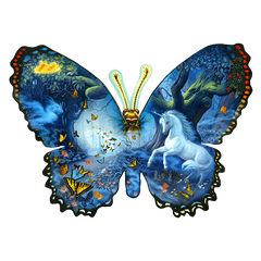 Butterfly & Unicorn Round Jigsaw Puzzle Ultra-difficult High Difficulty Toy Gift