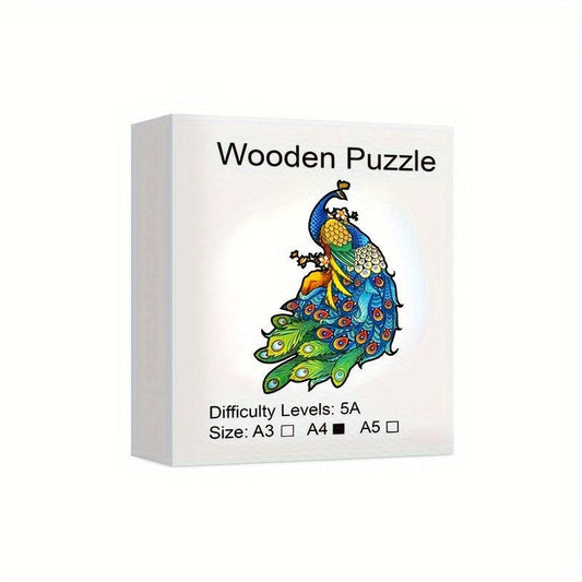 Peacock Shaped 3D Wood Puzzle Toy - Difficult Decompression