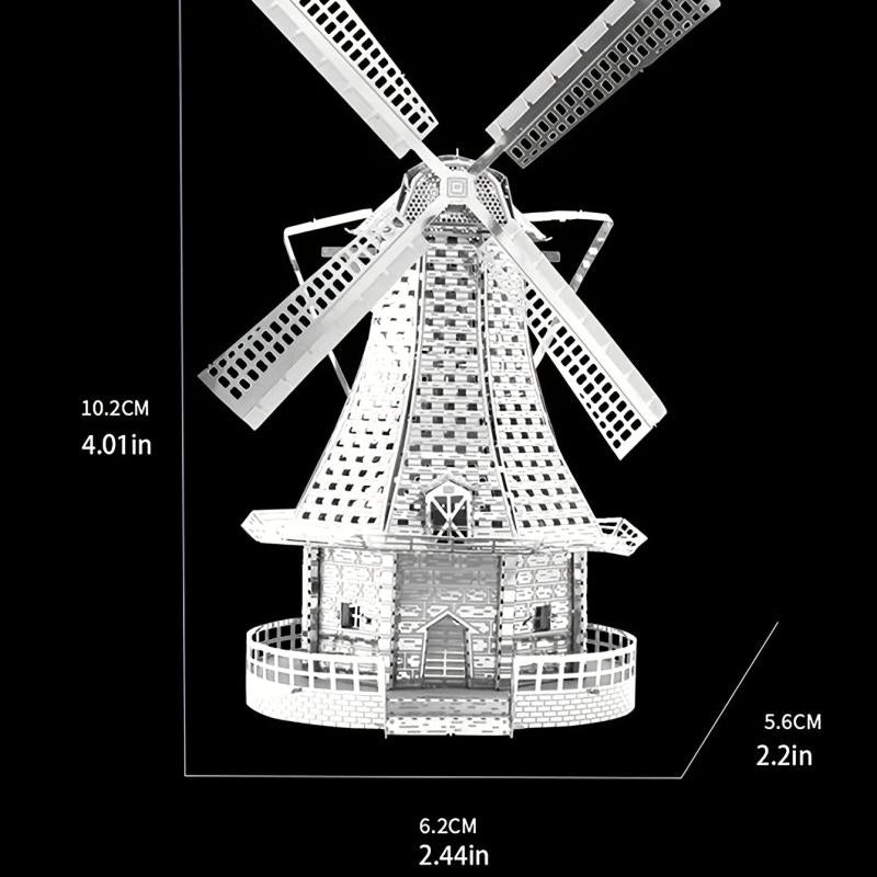 DIY Metal Assembled Toy Windmill Model 3D Game Puzzle