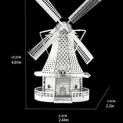 DIY Metal Assembled Toy Windmill Model 3D Game Puzzle