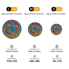 Irregular Shaped Wood Puzzle Two Koi Fish Wooden Jigsaw Puzzle