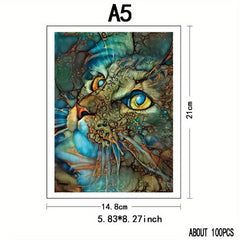 Wooden Animal Puzzle Eye Cat Jigsaw Gift for Teens & Adults