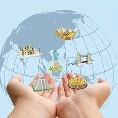 Set of 6 3D Puzzles World Famous Buildings for Kids & Classrooms