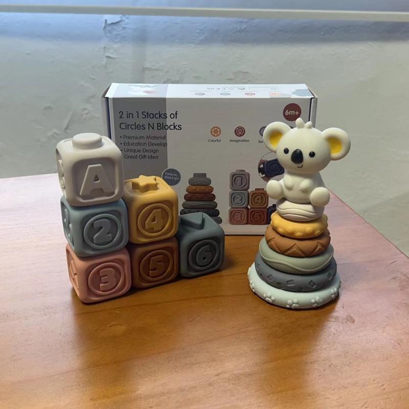 Soft Rubber Building Blocks for Babies, BPA-Free Chewable Toys